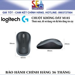 Alternative view of Chuột không dây Logitech M185 (Đen viền Xám)
