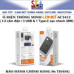 Alternative view of Ổ cắm điện thông minh LDNIO 3 ổ điện, 4 USB 38w, cáp 2m - SC3412