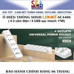 Alternative view of Ổ cắm điện thông minh LDNIO 4 ổ điện, 4 USB 17w, cáp 2m - SC4408