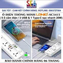 Alternative view of Ổ cắm điện thông minh LDNIO 5 ổ điện, 4 USB 20w, cáp 2m - SC5415