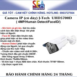 Camera quan sát (có dây) J-Tech IP 4.0MP - Human detect - Face ID - UHD5700D