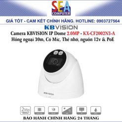 Alternative view of Camera KBVISION IP Dome 2.0MP - KX-CF2002N3-A Hồng ngoại 30m, Có Mic, Thẻ nhớ, nguồn 12v & PoE
