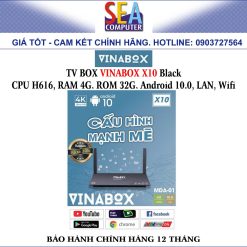 Alternative view of TV BOX VINABOX X10 4G Black (CPU H616, RAM 4G, ROM 32G, Android 10.0, HDMI, AV, LAN, Wifi, Bluetooth v4.0)
