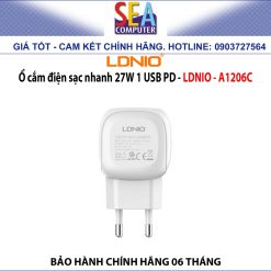 Alternative view of Ổ cắm điện sạc nhanh 27W 1 USB PD - LDNIO - A1206C