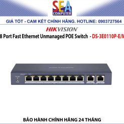 HIKVISION 8 Port Fast Ethernet Unmanaged POE Switch  - DS-3E0110P-E/M
