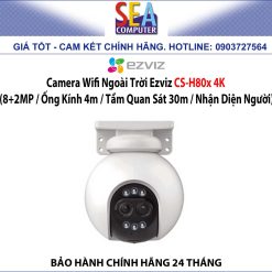 Camera Wifi Ngoài Trời Ezviz CS-H80x 4K  (8+2MP / Ống Kính 4m / Tầm Quan Sát 30m / Nhận Diện Người)