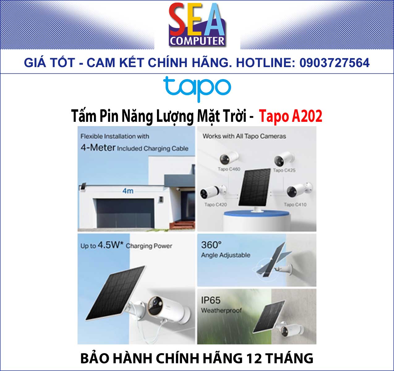 Tấm Pin Năng Lượng Mặt Trời - Tapo A202 - Ảnh 4