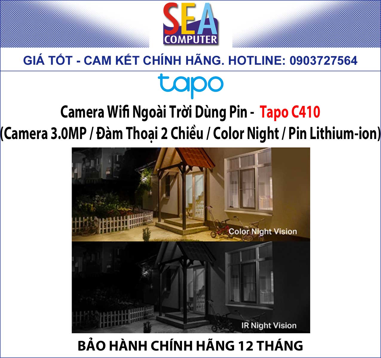 Camera Wifi Ngoài Trời Dùng Pin 3.0MP - Tapo C410 - Ảnh 5
