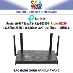 TP-LINK Router Wi-Fi 7 Băng Tần Kép BE3600, 2 Cổng 2.5Gbps - Archer BE230