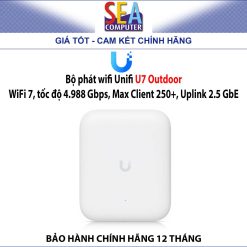 Bộ phát wifi Unifi U7 Outdoor (U7-Outdoor), WiFi 7, tốc độ 4.988 Gbps, Max Client 250+, Uplink 2.5 GbE