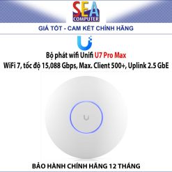 Bộ phát wifi Unifi U7 Pro Max (U7-Pro-Max), WiFi 7, tốc độ 15,088 Gbps, Max. Client 500+, Uplink 2.5 GbE