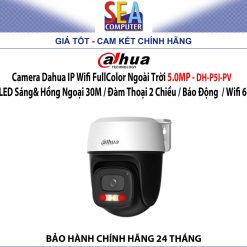Camera Dahua IP Wifi FullColor Ngoài Trời 5.0MP - DH-P5I-PV  (LED Sáng& Hồng Ngoại 30M / Đàm Thoại 2 Chiều / Báo Động  / Wifi 6)