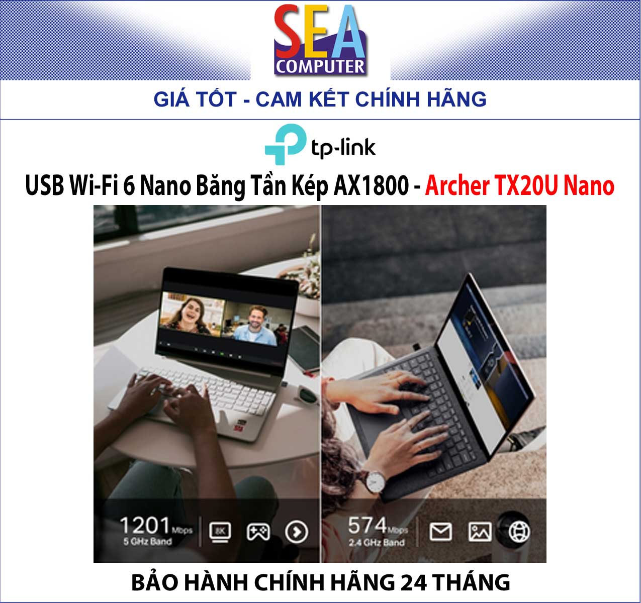 USB Wi-Fi 6 Nano Băng Tần Kép AX1800 - TPLINK Archer TX20U Nano - Ảnh 3